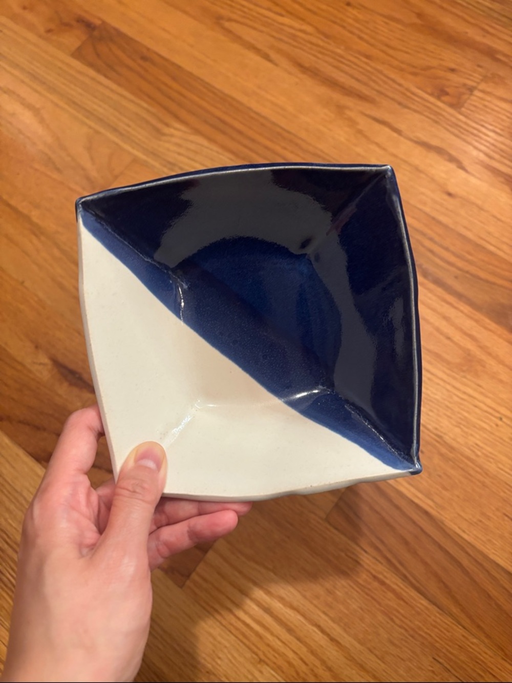 Handmade Ceramic Square Bowl in Navy and white (2 of 2)